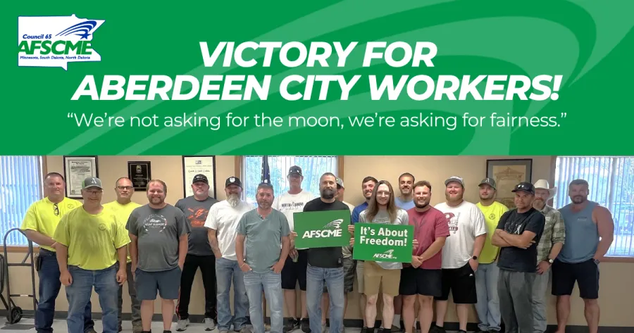 Victory for Aberdeen City Workers. Workers pictured.