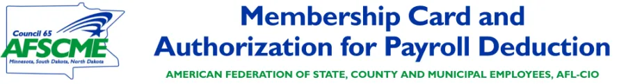 Membership Card and Authorization for Payroll Deduction