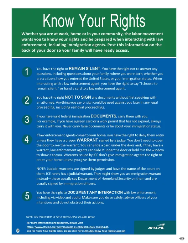 Know Your Rights Flyer