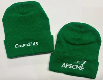 Picture of green stocking cap with logo