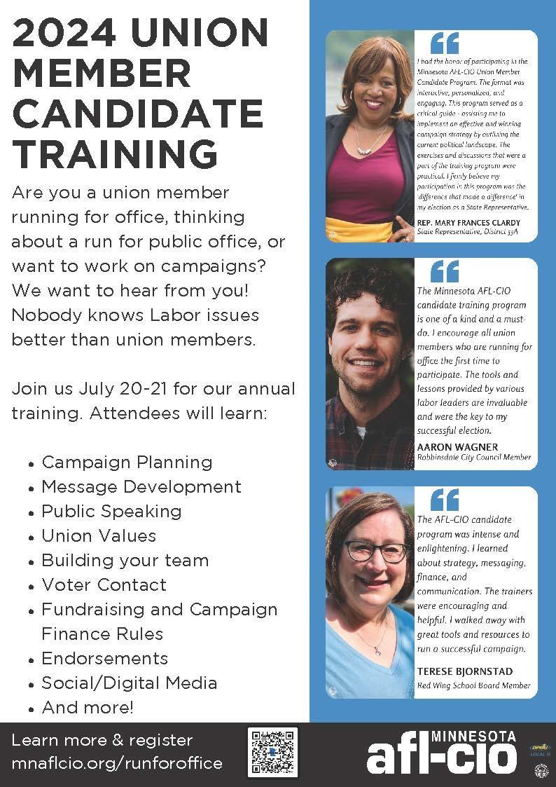 2024 Union Member Candidate Training Flyer